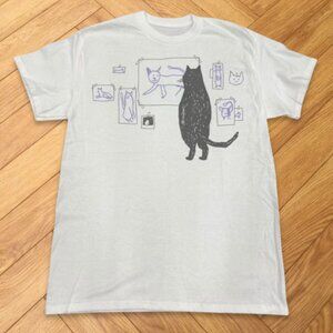 Funny Cat Art Gallery Graphic Tee Gildan 5000 NWT Meme Shirt